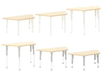 Trapez table Owlaf with height-adjustable legs in 2 colors Trapez table Owlaf with height-adjustable legs in 2 colors